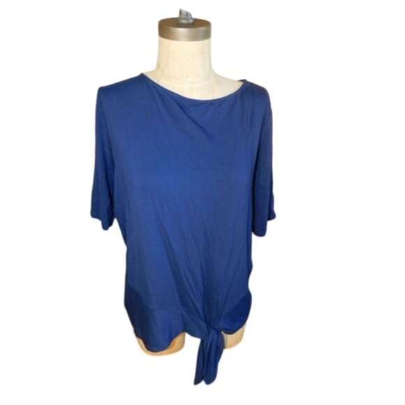 Chico's Size L Large (2) STRETCH Tie Front Classic Top - Picture 1 of 2